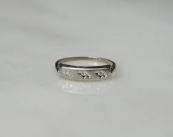 Vintage Estate C1950 14K White Gold Signed Handkraft 0.04TCW ...