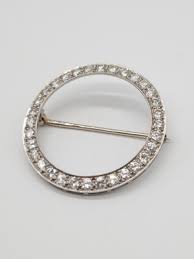 Vintage 1940s $7000 3.20ct VS G Diamond Platinum CIRCLE PIN ...