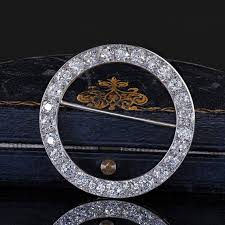 Antique Art Deco Platinum Old European Cut Diamond Circle ...