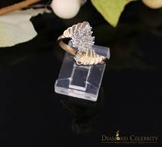 Real 0.25 CT Real Diamond Real 10kt Yellow Gold CLUSTER ...