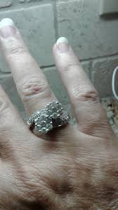 14kt White Gold Two Flower Diamond Ring Just Reduced. - Etsy