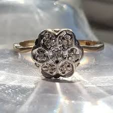 True Vintage | Jewelry | True Vintage 7 Diamond Engagement ...