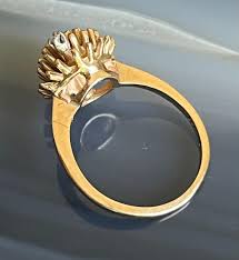 Vintage Modernist 10K Yellow Gold Diamond Sputnik Sea Urchin ...