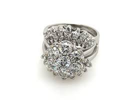 14K White Gold Floral Inspired 3CTW Diamond Bridal Set - Etsy