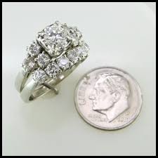 14K White Gold Diamond Wedding Set. For Sale at Ruby Lane