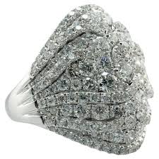 Diamond Ring 14K White Gold Cluster Cocktail 3.00ct TDW VJ For Sale at 1stDibs | vj diamond, vj gold and diamond