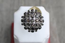 18K White Gold Black Star Sapphire Cocktail Ring | tatesgallery