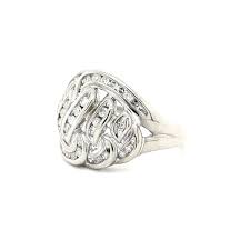 1/3ct Diamond Cocktail Ring REAL Solid 10k White GOLD 6.1g ...