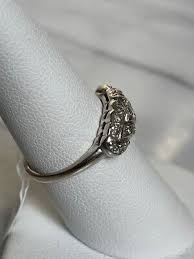 VINTAGE 18K WIGHT GOLD 0.25 CT DIAMOND RING SIZE 7.75 | eBay