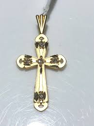 Diamond Cross in 14K Yellow Gold, Diamond Cross, 14k Yellow Gold Cross, Religious Jewelry, Communion, Cross, Christening - Etsy