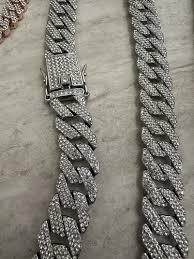 fully Iced White Gold Plated Miami Cuban Link Chain CZ ...