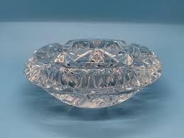 Cut Clear Glass Ashtray, Thick and Heavy Build, 6 1/4 ...