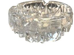 Ashtray Round Heavy Crystal Cut Clear Glass | eBay