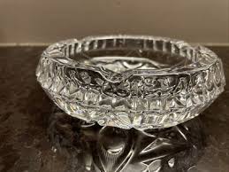 Set Of 2 Vintage Large Heavy Crystal Ash Trays 6” Diameter ...