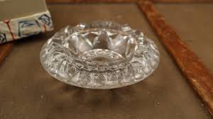 Big Vintage Solid Crystal Ashtray. - Etsy