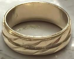 Vintage SOLID 14K Yellow GOLD 6mm Wide Wedding Band Ring ...