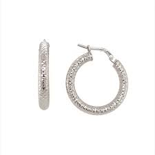 14KW Gold Diamond Cut 21.5 MM Hoop Earrings 001-426-00010 ...