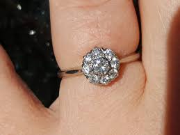 Platinum Diamond Cluster Ring, 0.44 Carat, Sweden 1956 ...