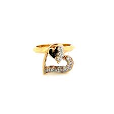 Diamond Heart Ladies Motion Ring in 14K Yellow Gold - 203-10030