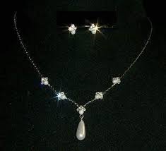 Pearl Drop Necklace and Earring Set - #9614