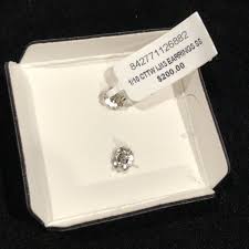New STERLING SILVER .925 1/10TH CT TW Diamond Square Stud ...