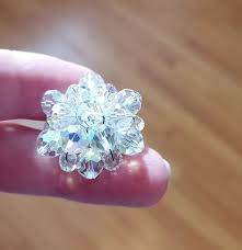 Vintage Crystal Clip Earrings: 1950s Beaded Button Style - Etsy