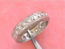 ANTIQUE .90ctw DIAMOND PLATINUM WIDE ETERNITY BAND RING 1930 ...