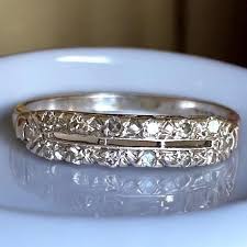 Gorgeous Estate Vintage 900 Platinum Round Cut DIAMOND Band ...