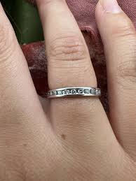 Diamond Wedding Band 10K White Gold Demi Pave Diamond Band ...