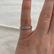 14K White Gold 5 Diamond Genuine Diamond Concave Channel Set ...