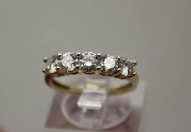 Signed UD 14k Yellow Gold 1.00ctw DIAMOND 5 STONE BAND RING ...