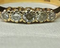 Stunning Vintage Women's 18ct Gold and 5 Natural Faceted ...