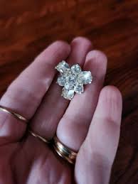 Vintage Rhinestone Pin Silvertone Small Brooch Costume ...