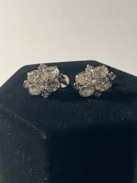 Vintage Parco Prov Rhinestone Earrings - Screw Back - Etsy