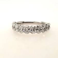 14 Karat White Gold Lab Grown Oval Diamond Anniversary Ring ...