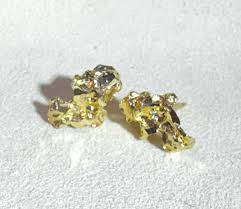 Neat! 10K Solid Yellow Gold Sparkly Nugget Style Earrings - Etsy