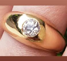 Beautiful Antique 14k Yellow Gold Diamond French Bombe Gypsy ...