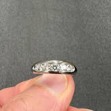 5 Stone Diamond Channel Set Platinum Band Ring Size 6.5 – Jacob's Diamond and Estate Jewelry