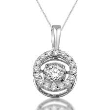 14K White Gold 1/3 Ct.Tw. Moving Diamond Pendant - Unclaimed Diamonds