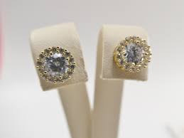 REAL 10K SOLID YELLOW GOLD CIRCLE PUSH POST STUD EARRING | eBay