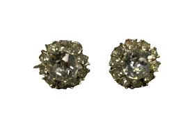 Gorgeous Vintage 1950's Rhinestone Silver tone Screwback ...