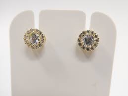 Real 10k Solid Yellow Gold Push Post Circle Stud Earrings - Etsy