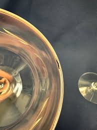 Vintage Silver Rim Cut Glass Detail Wine Glasses, Set of 2 ...