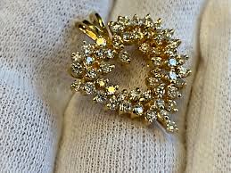 14K Yellow Gold Diamond Heart Pendant 3.7g Fine Jewelry Love Charm | eBay