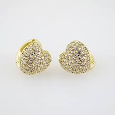 E2207 Earrings - Aretes - Zircon Stone - 14K Real Color ...