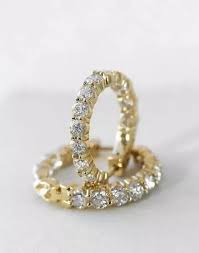 14K Yellow Gold Plated 1.50Ct Lab Created Diamond Gift Hoop ...