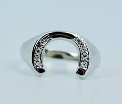 1.7 Ct Round Cut Real Moissanite Wedding Horseshoe Ring Gift ...