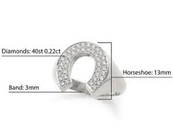 Solid Gold Diamond Horseshoe Ring: Unisex Equestrian Jewelry ...