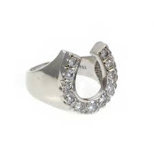 1.25 Carat Total Diamond Horseshoe Ring in 14 Karat White ...