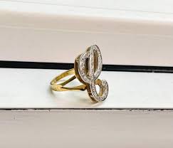 Vintage Large Retro 14k Gold Letter “C” Ring Set With ...